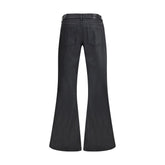 7FOR Black Cotton Flared Jeans